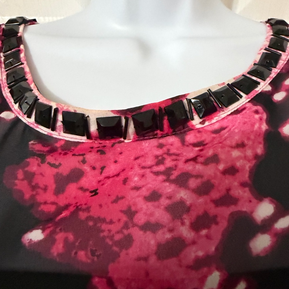Dana Buchman Pink and Black Patterned Tank Top - Picture 4 of 9